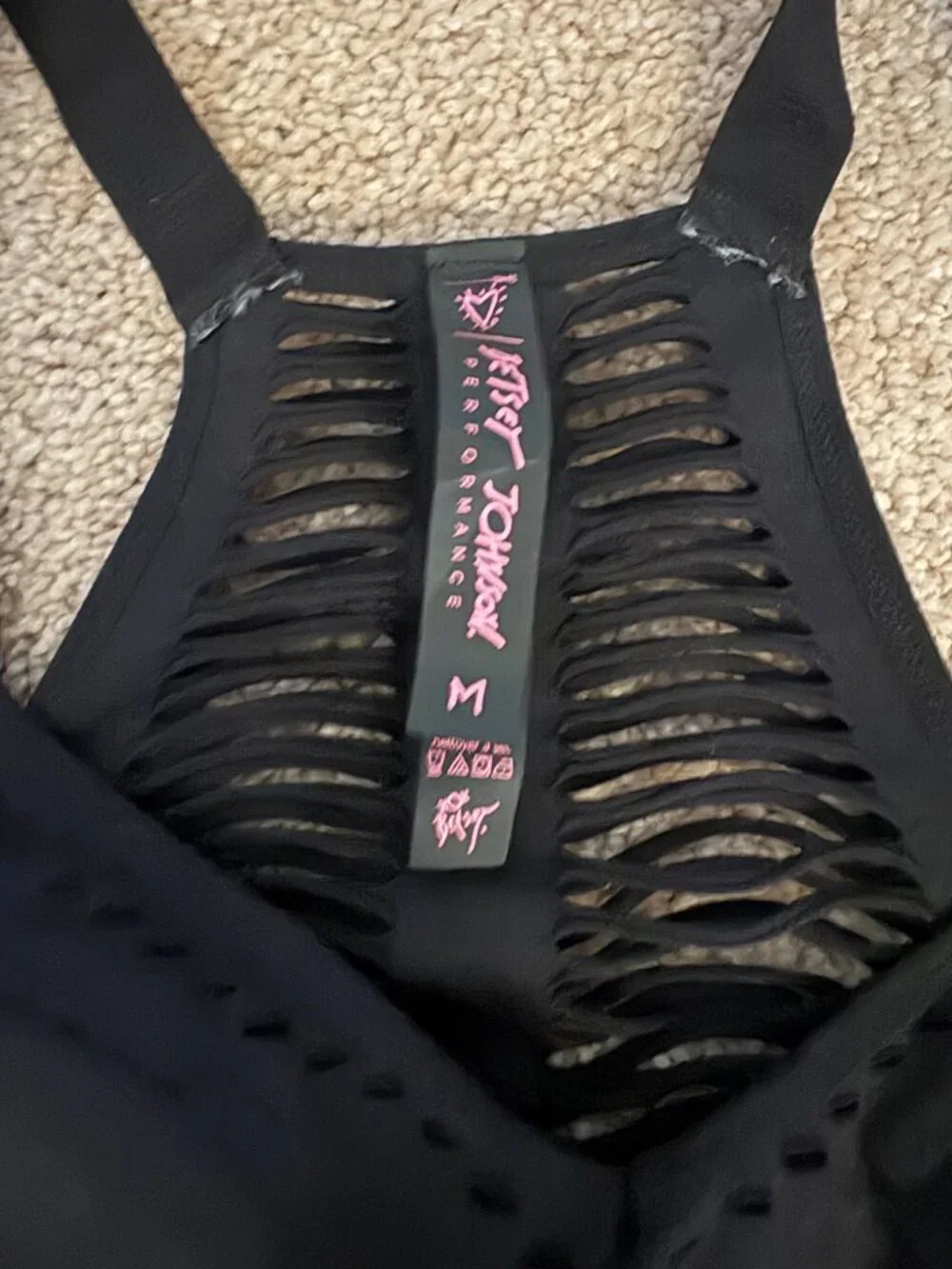Betsey Johnson Black Seamless Racerback Sports Bra NWT Size M